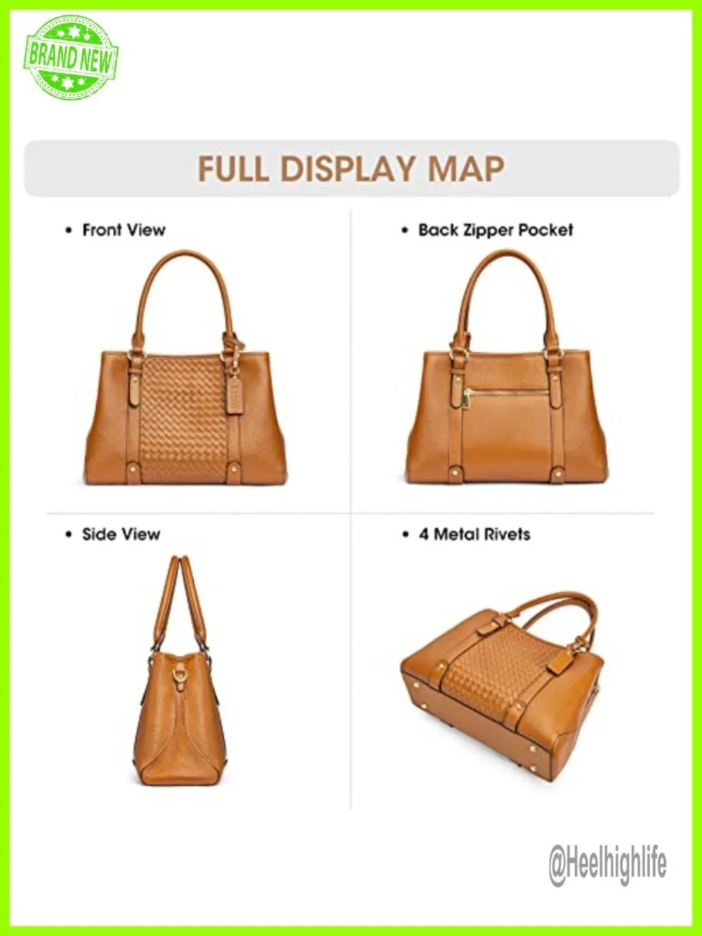 Soft Leather Hobo Satchel Crossbody Bag with Top Handle 3 Ways